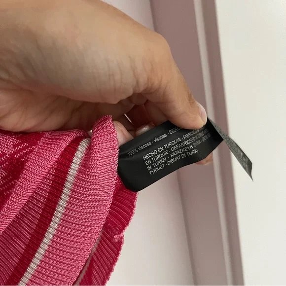 zara checkered pink knit shirt - Picture 3 of 7